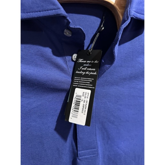Greyson Golf Polo Shirt Mens XL Blue Long Sleeve Performance Clean Brrr New - Picture 4 of 4